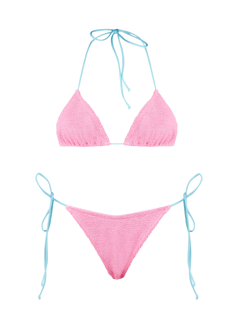 Pink crinkle Lucienne triangle bikini | Special Edition – MC2