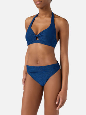 Leda Sugar navy blue lurex bikini