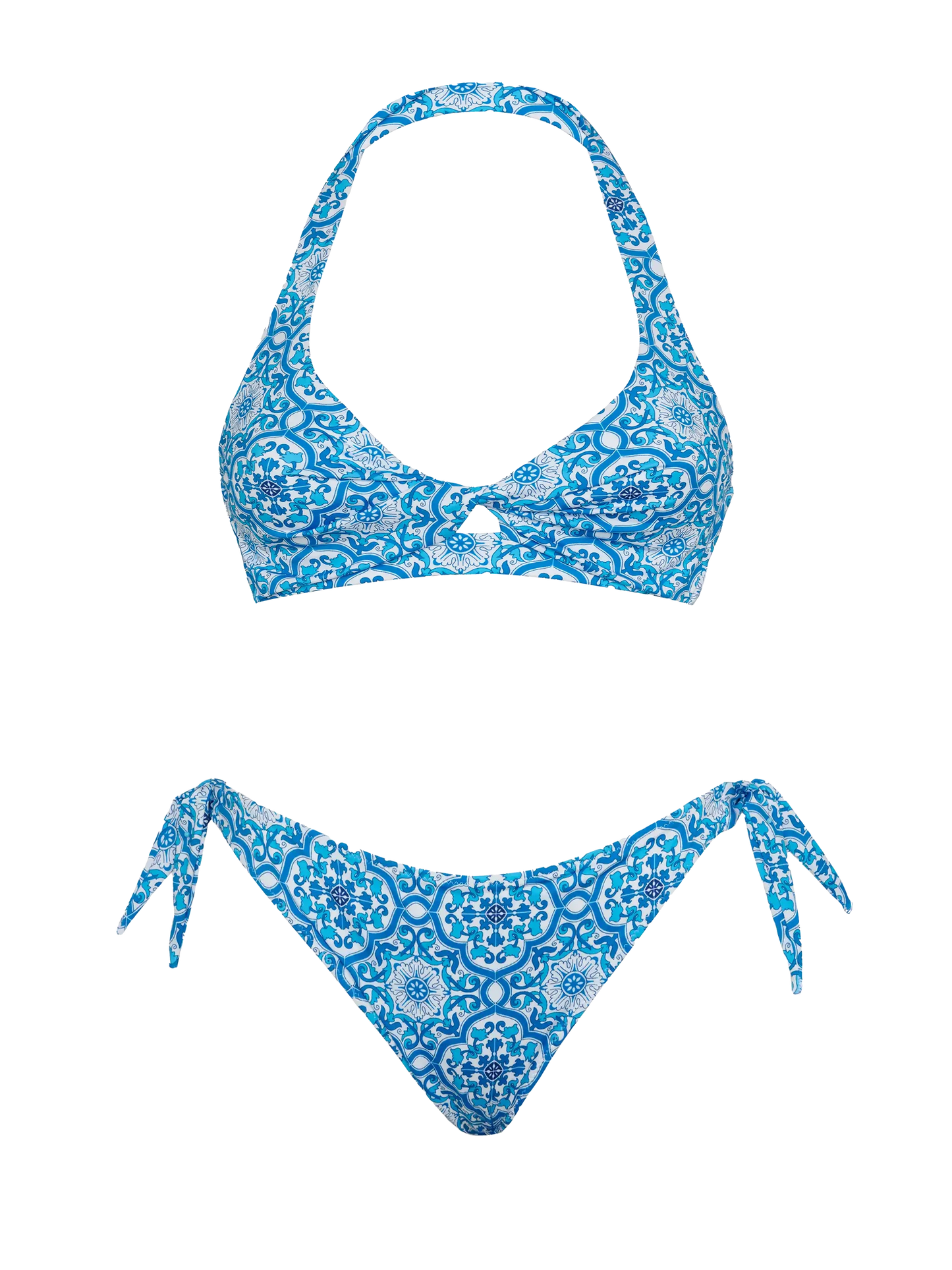 Bikini a bralette con stampa maiolica Leda Yali