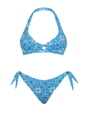 Bikini a bralette con stampa maiolica Leda Yali