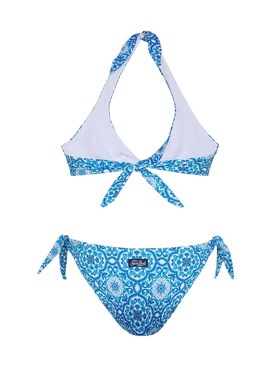 Bikini a bralette con stampa maiolica Leda Yali