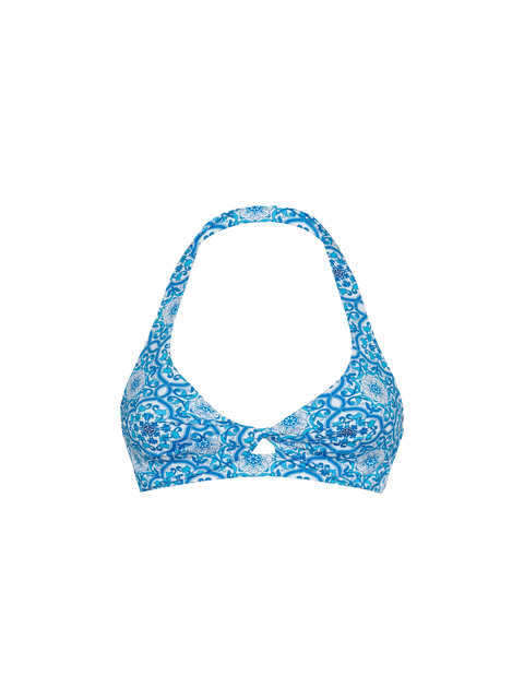 Leda triangle bralette top with majolica print - MC2 Saint Barth