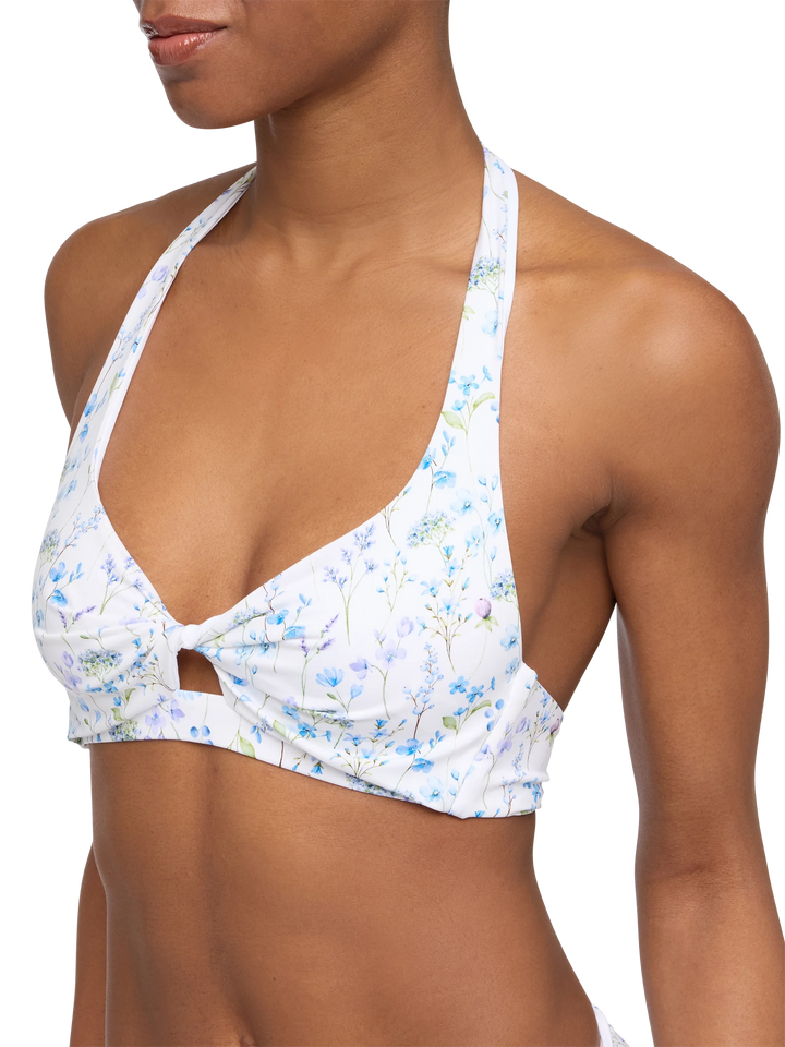 Leda triangle bralette top with flower print