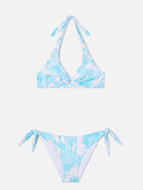 Leda Yali light blue toile de jouy bikini