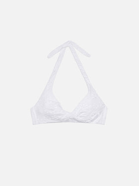 Top bralette triangolo in Sangallo Leda