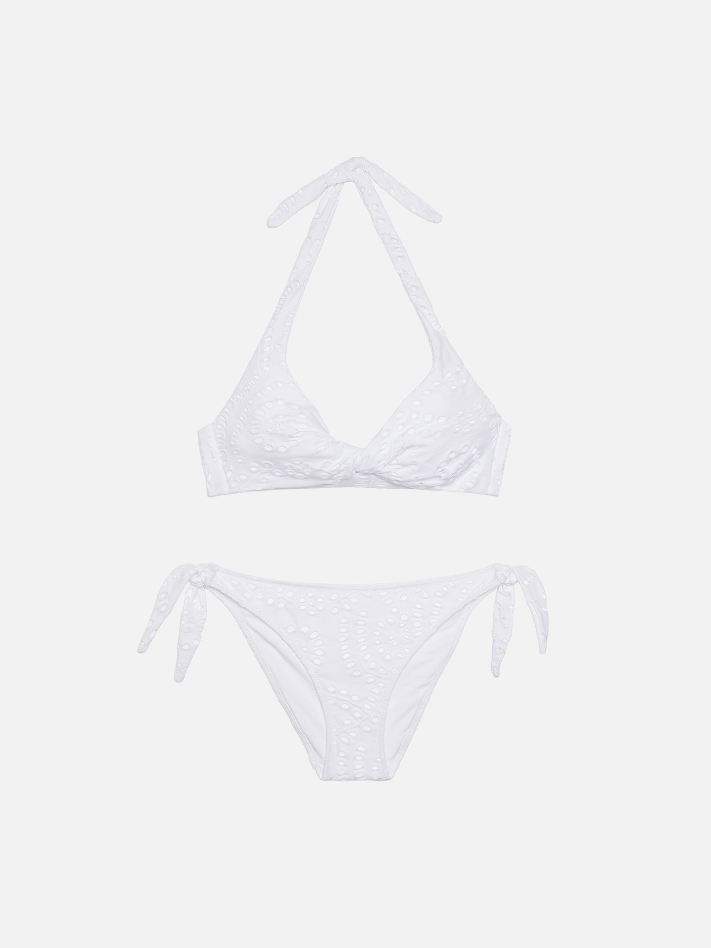Yali schwarze klassische Badehose aus Sangallo-Spitze - Triangel-Bralette-Oberteil aus Leda Sangallo-Spitze