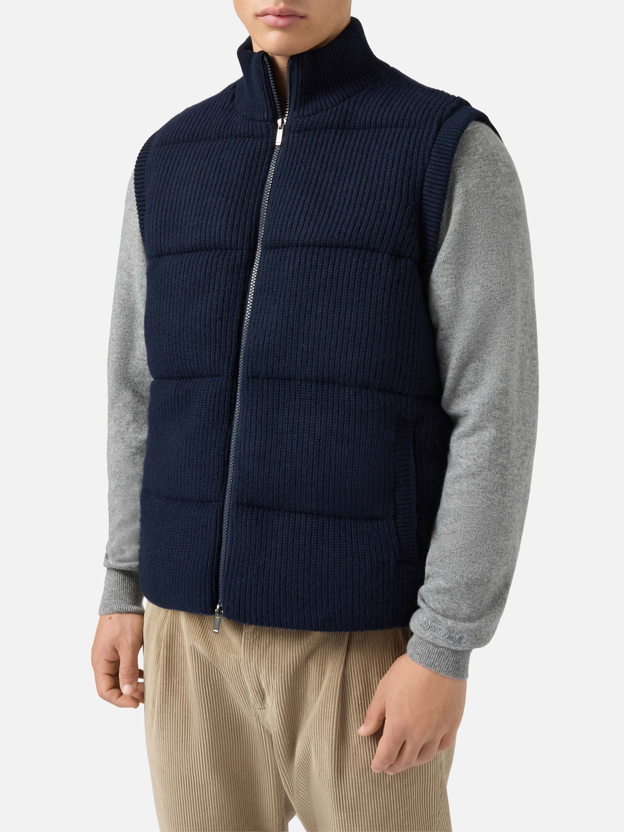 Leeds Knit padded gilet in blue – MC2 Saint Barth