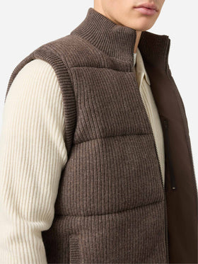 Gilet imbottito Leeds Knit nocciola