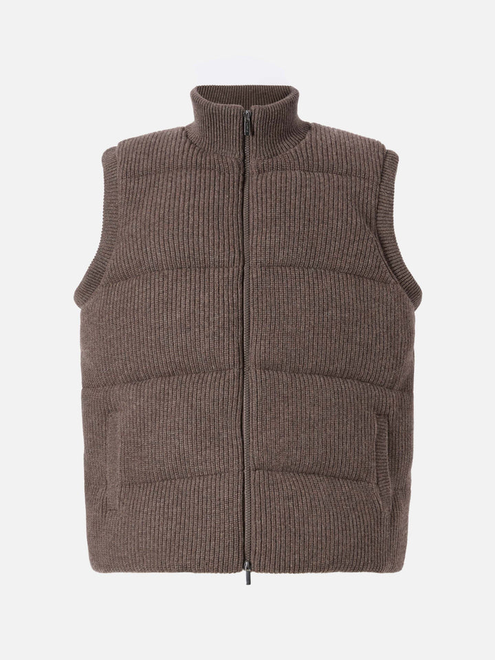 Gilet imbottito Leeds Knit nocciola