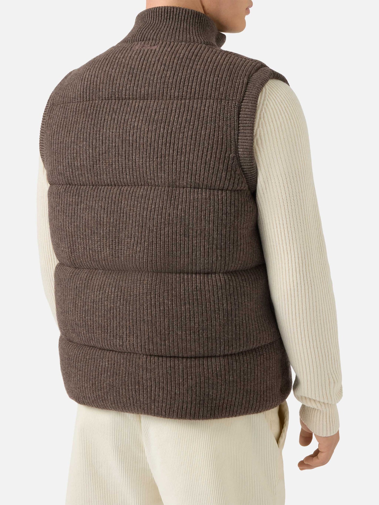 Gilet imbottito Leeds Knit nocciola
