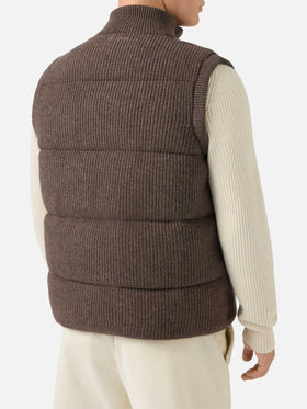 Gilet imbottito Leeds Knit nocciola