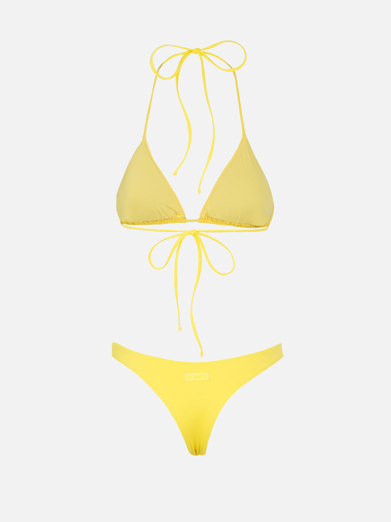 Bikini da donna a triangolo giallo pallido Leah Naomi