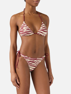 Leah Norah zebra print crinkle bikini