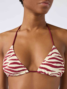 Leah Norah zebra print crinkle bikini