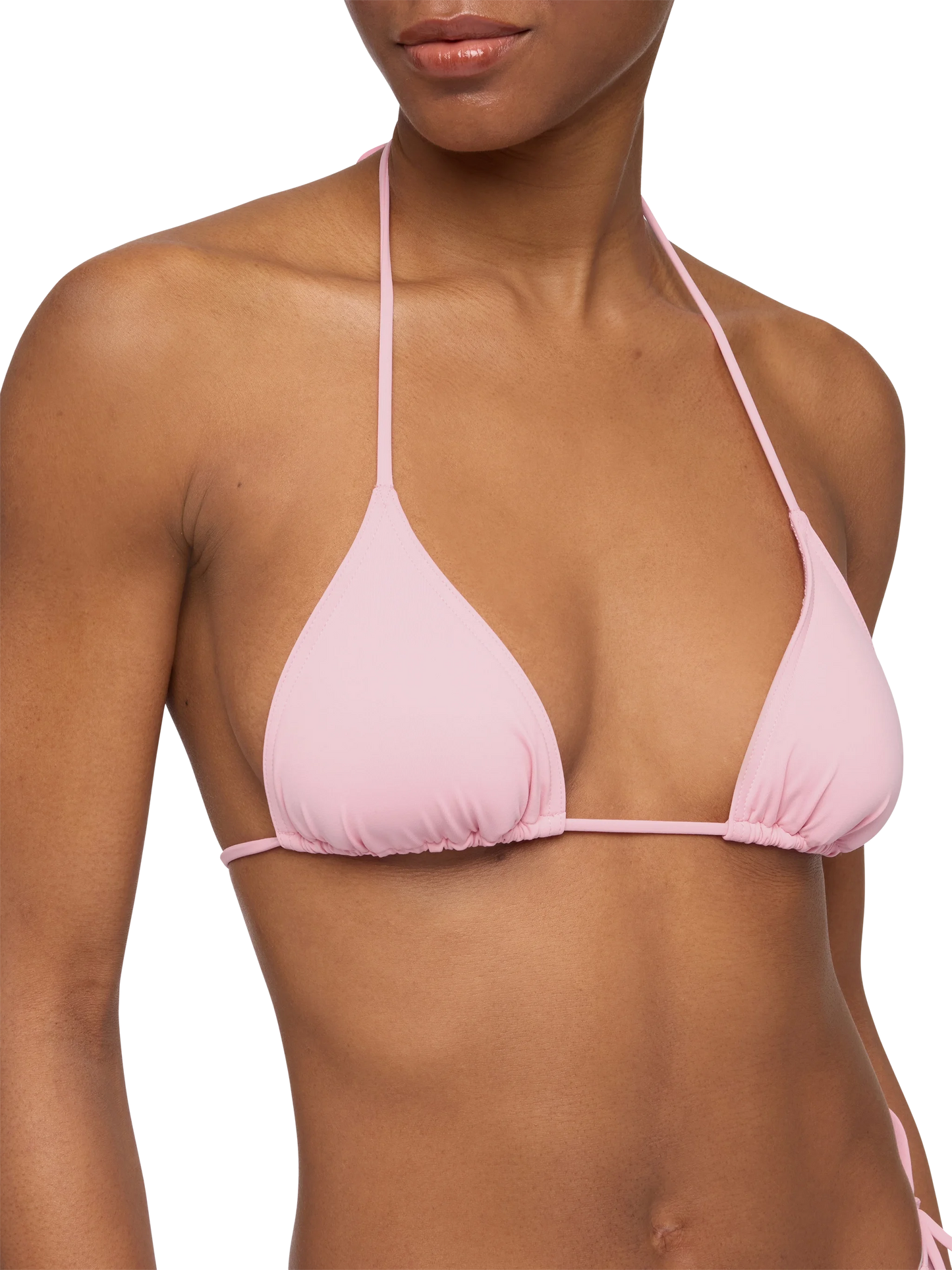 Klassische Badehose „Marielle“ in Rosa – Badeanzug „Leah“ in Rosa mit Triangel-Oberteil