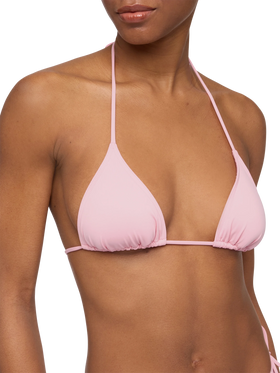 Klassische Badehose „Marielle“ in Rosa – Badeanzug „Leah“ in Rosa mit Triangel-Oberteil