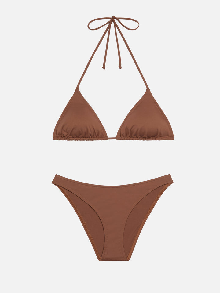 Triangle bikini Leah Lido in brown with classic swim briefs