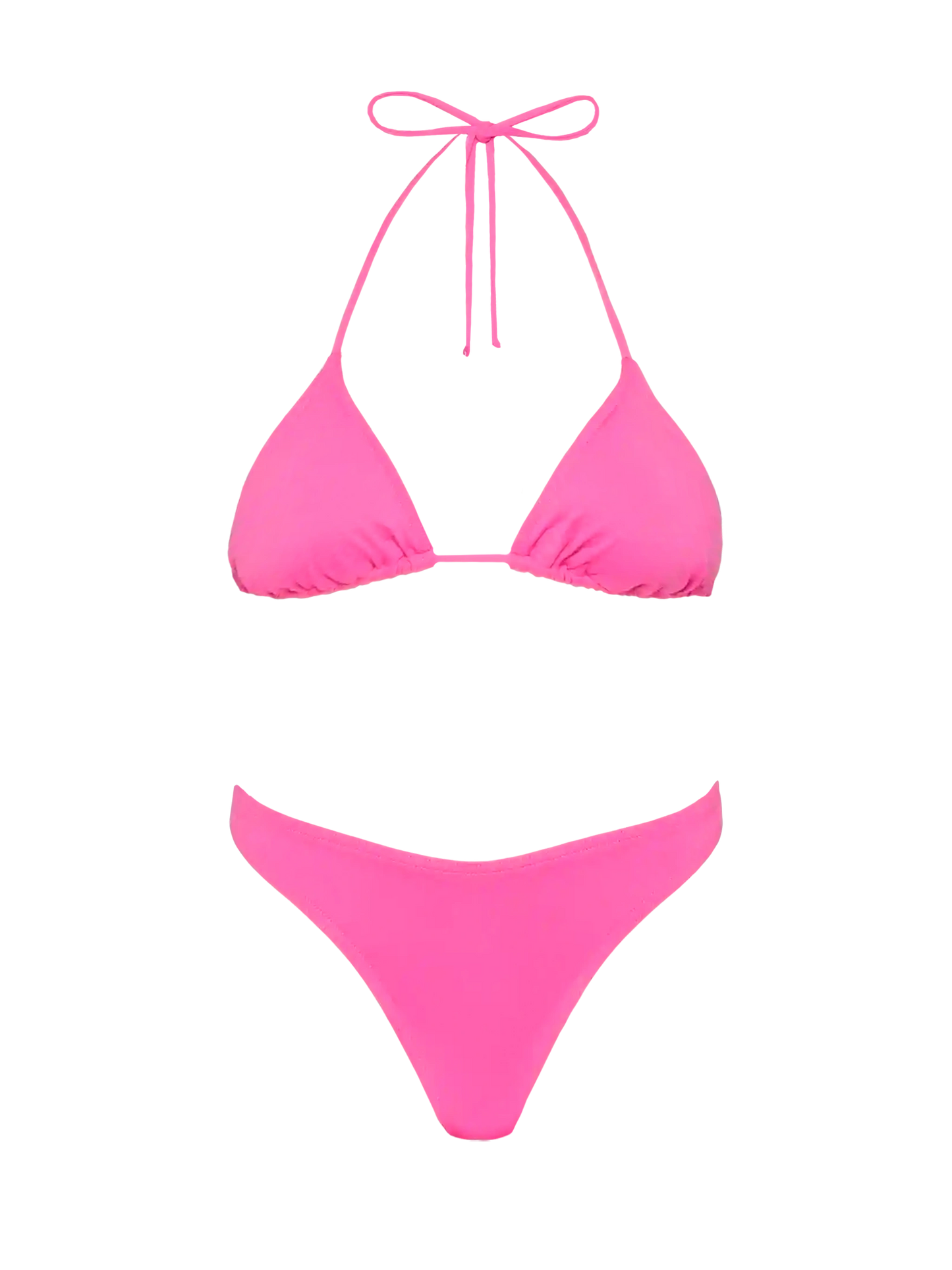 Naomi fuchsia cheeky swim briefs - Leah fuchsia triangle top swimsuit