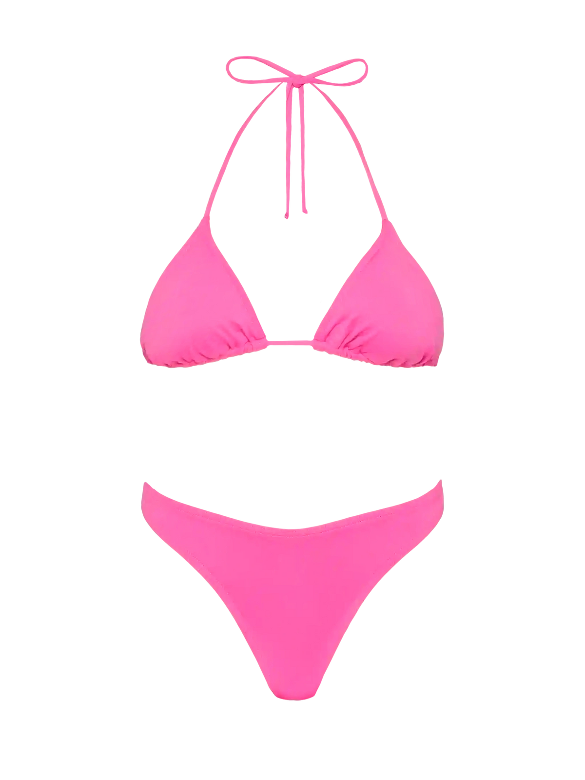 Leah Naomi fuchsia bikini with triangle top and cheeky briefs