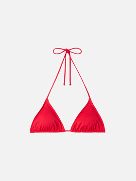 Leah top bikini triangolo rosso