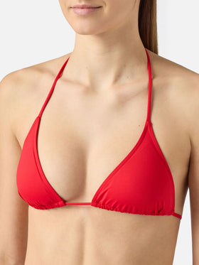 Leah Yali classic triangle bikini in red