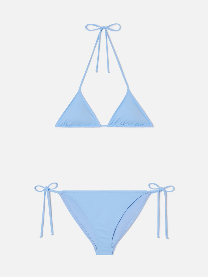 Bikini triangle Leah Virgo bleu clair à nouer 