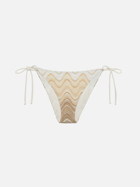 Virgo raschel knit classic swim briefs with wave pattern