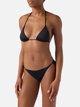Leah Marielle black triangle bikini with ties