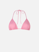 Woman pink triangle top swimsuit Leah