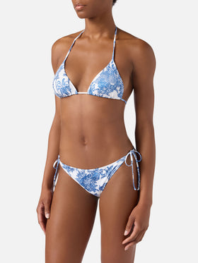 Leah Virgo toile de jouy blue bikini