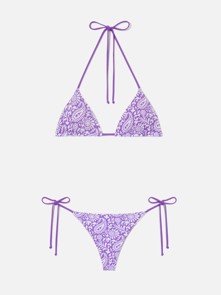 Leah Marielle paisley triangle bikini