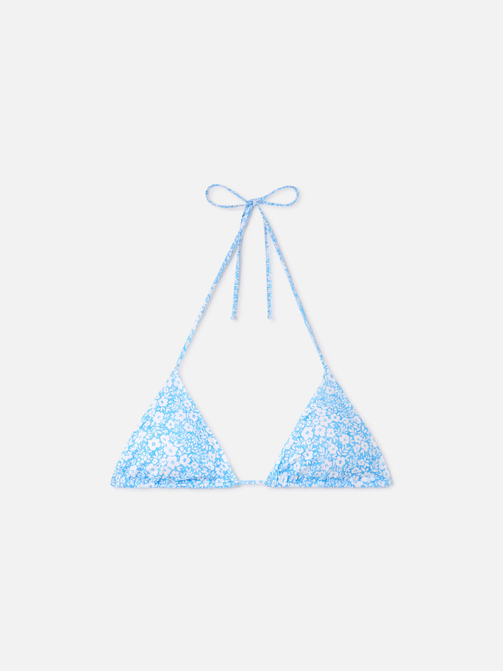 Leah floral print triangle bikini top