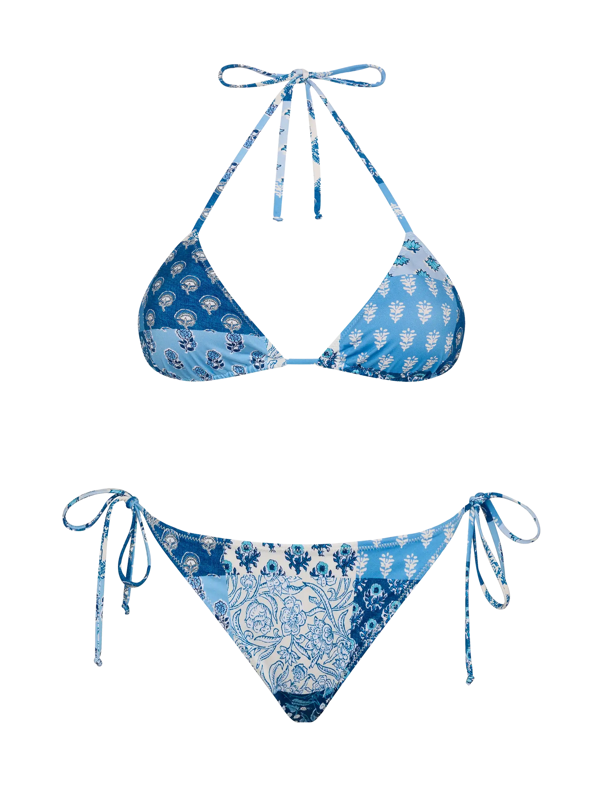 Triangle bikini Leah Virgo with floral patch print – MC2 Saint Barth