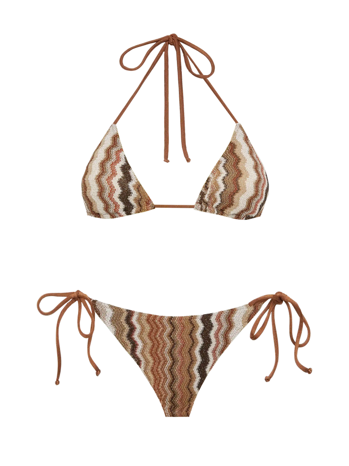 Raschelstrick-Klassiker-Bikini Leah Virgo mit Wellenmuster