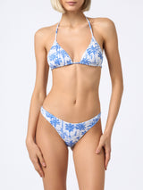 Woman toile de jouy triangle bikini Leah Naomi