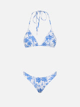 Woman toile de jouy triangle bikini Leah Naomi