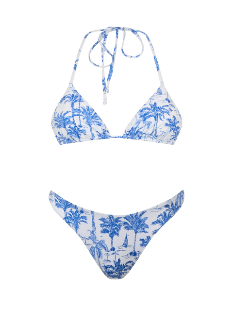 Triangle bikini Leah Naomi with toile de jouy print - MC2 Saint Barth