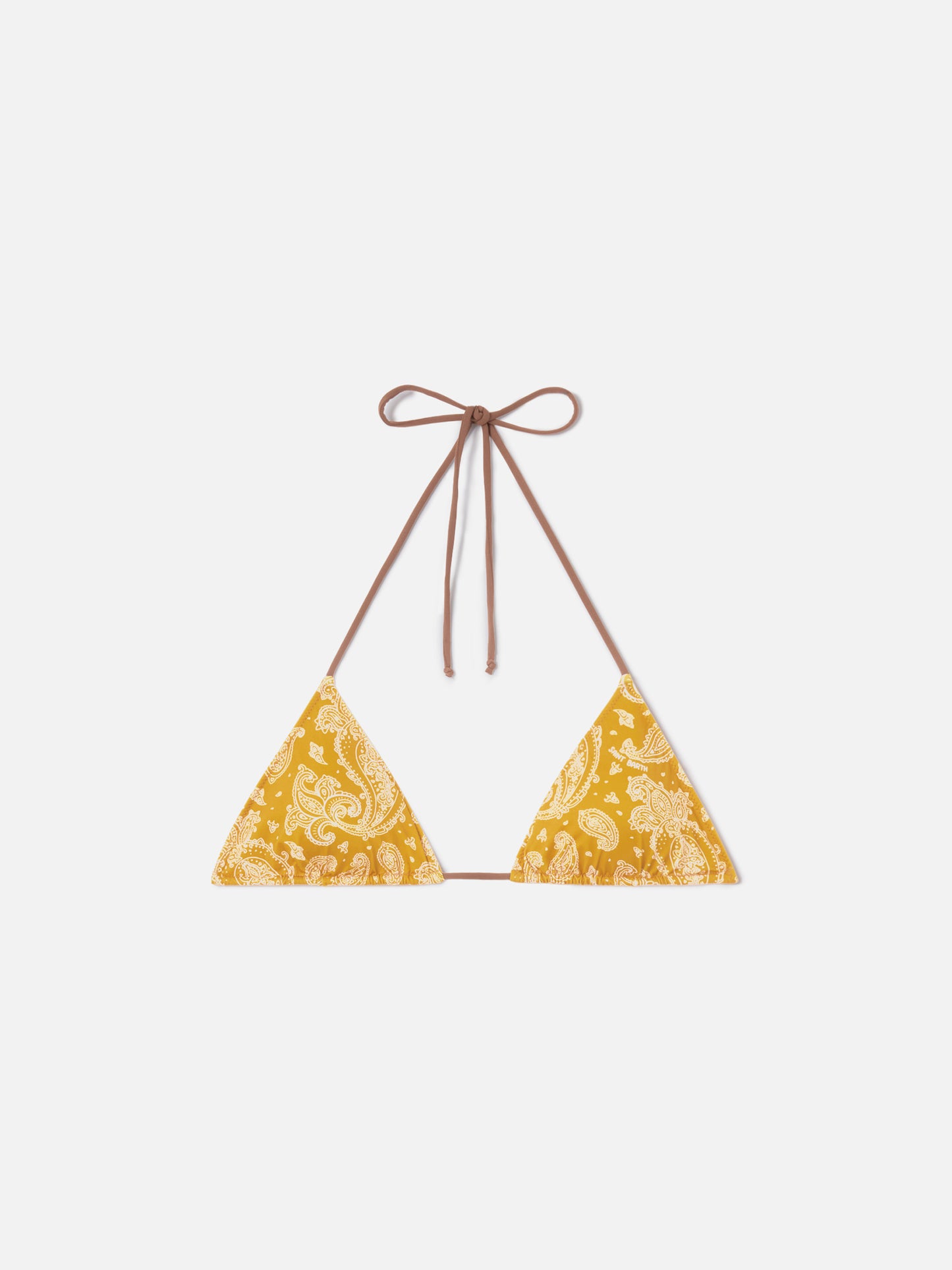 Haut de bikini triangle Leah à motif paisley ocre 
