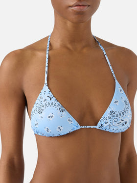Bikini Leah Virgo con stampa bandana azzurra