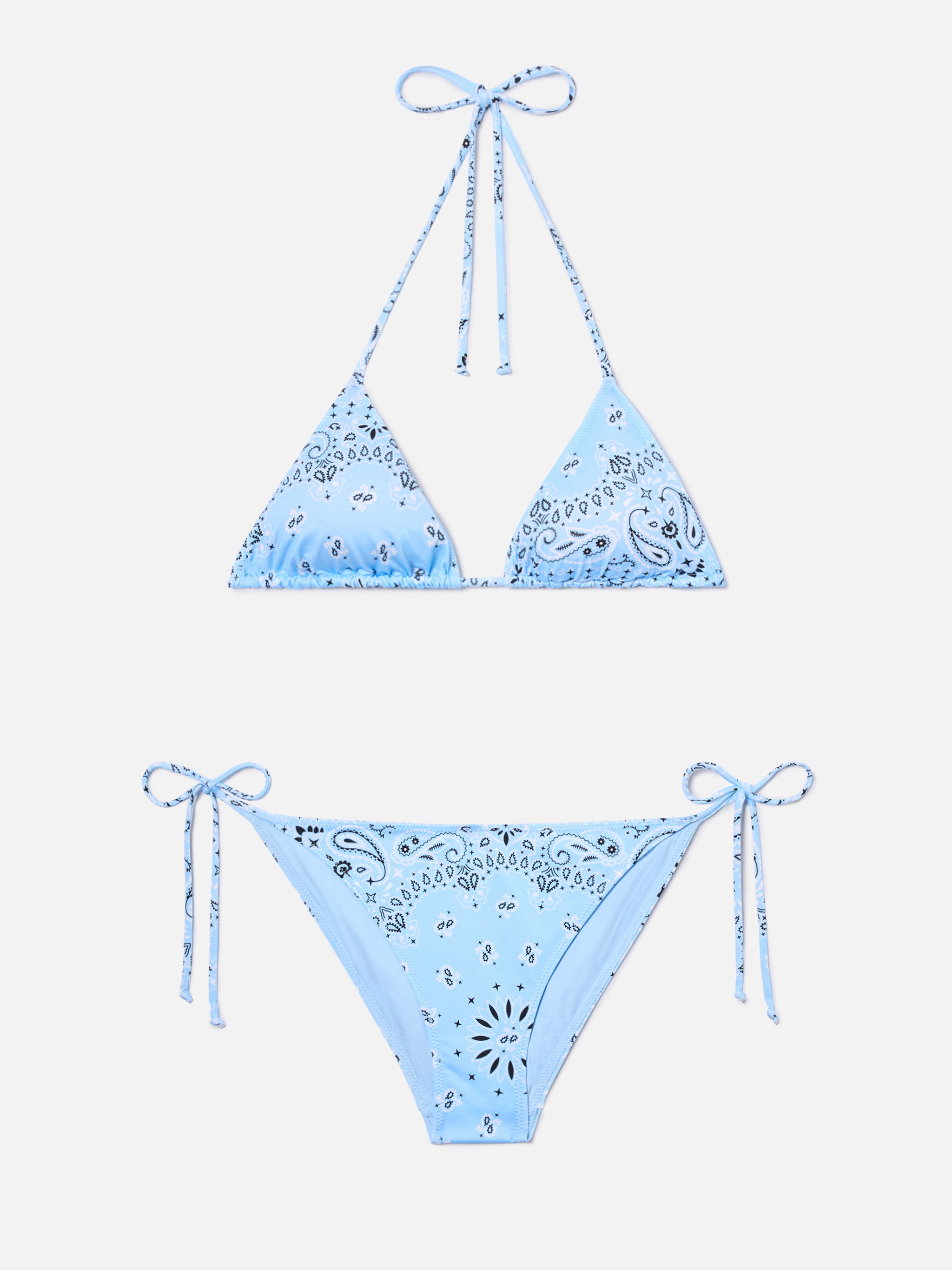 Leah Virgo light blue bandana print bikini – MC2 Saint Barth