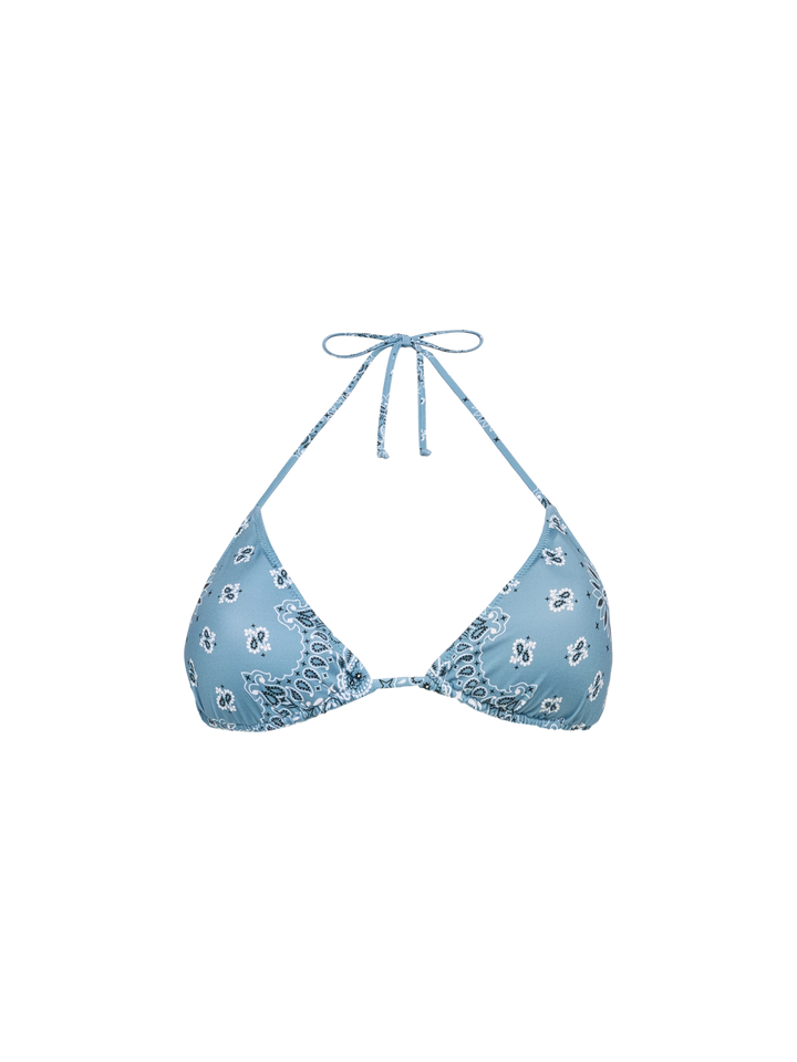 Leah triangle top swimsuit with bandanna print