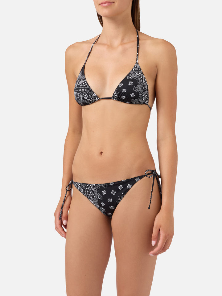 Leah Virgo black bandana print bikini