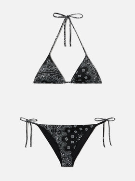 Leah Virgo black bandana print bikini
