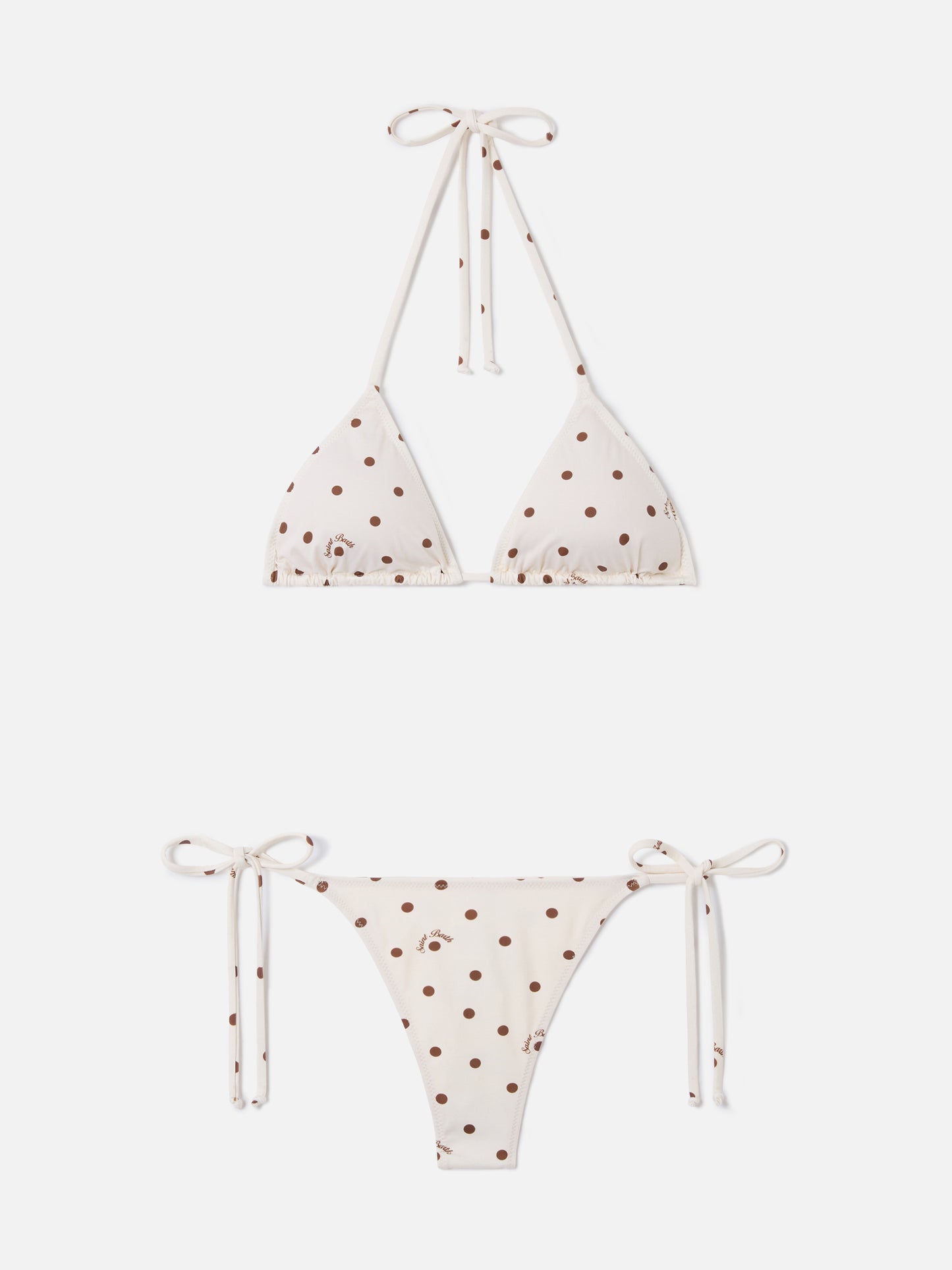 Leah Norah beige brown polka dot bikini