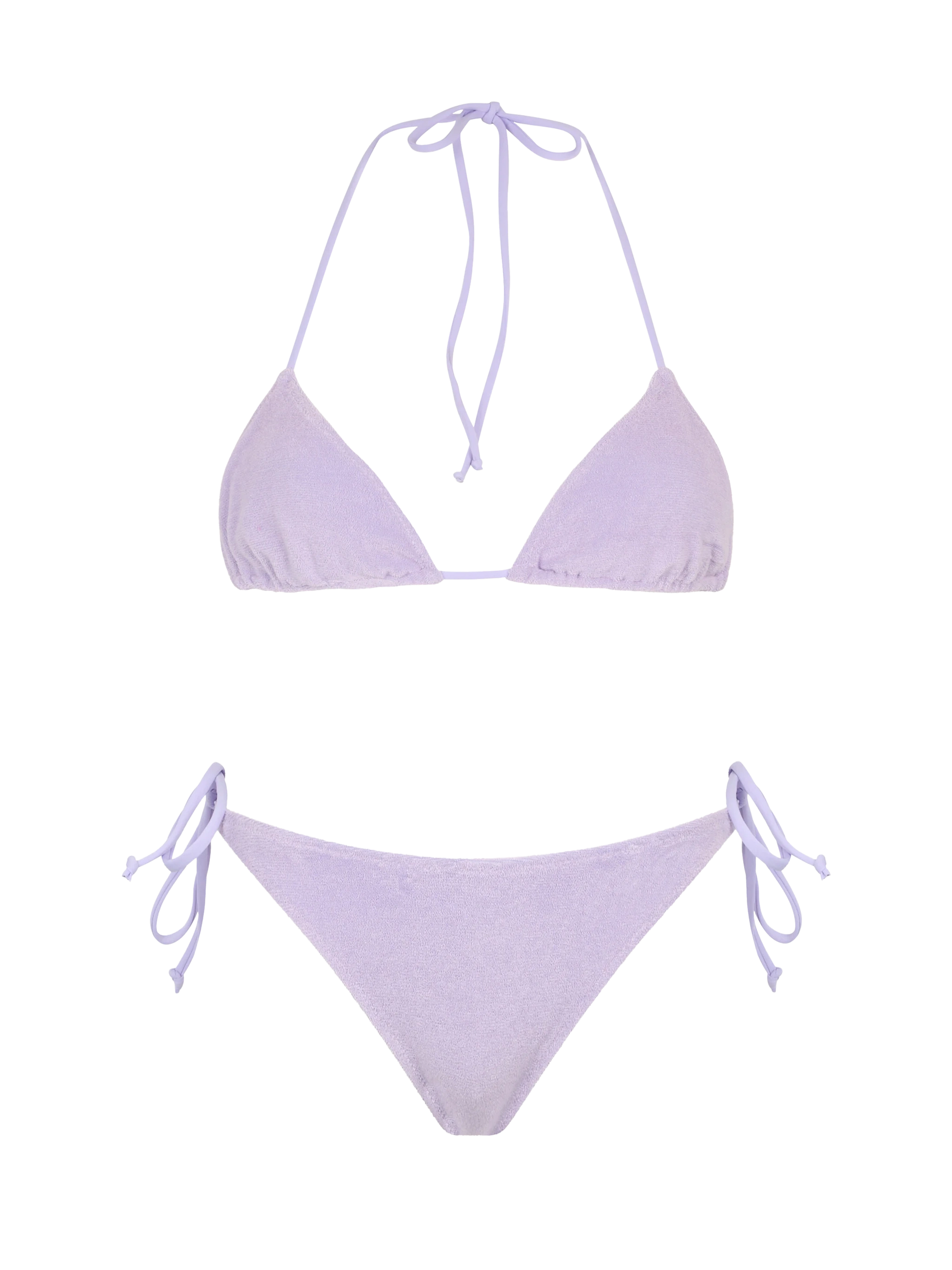 Woman lilac terry triangle bikini Leah Virgo - MC2 Saint Barth