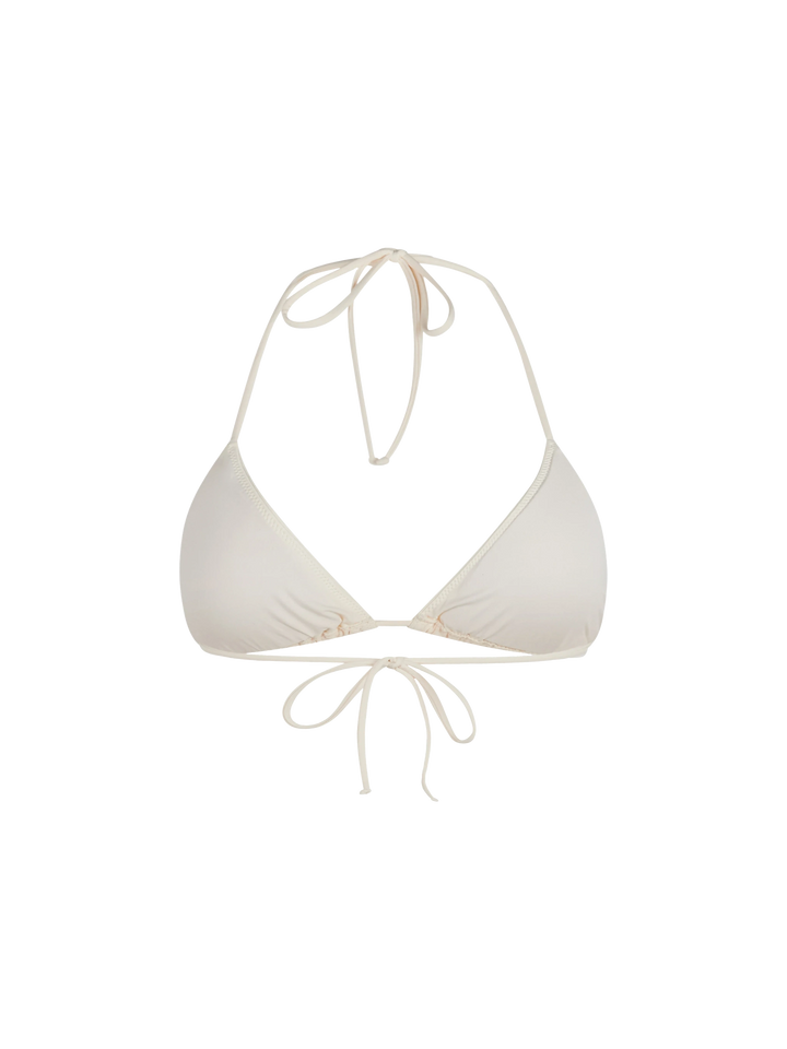 Cremefarbener Badeanzug mit Triangel-Top Leah für Damen