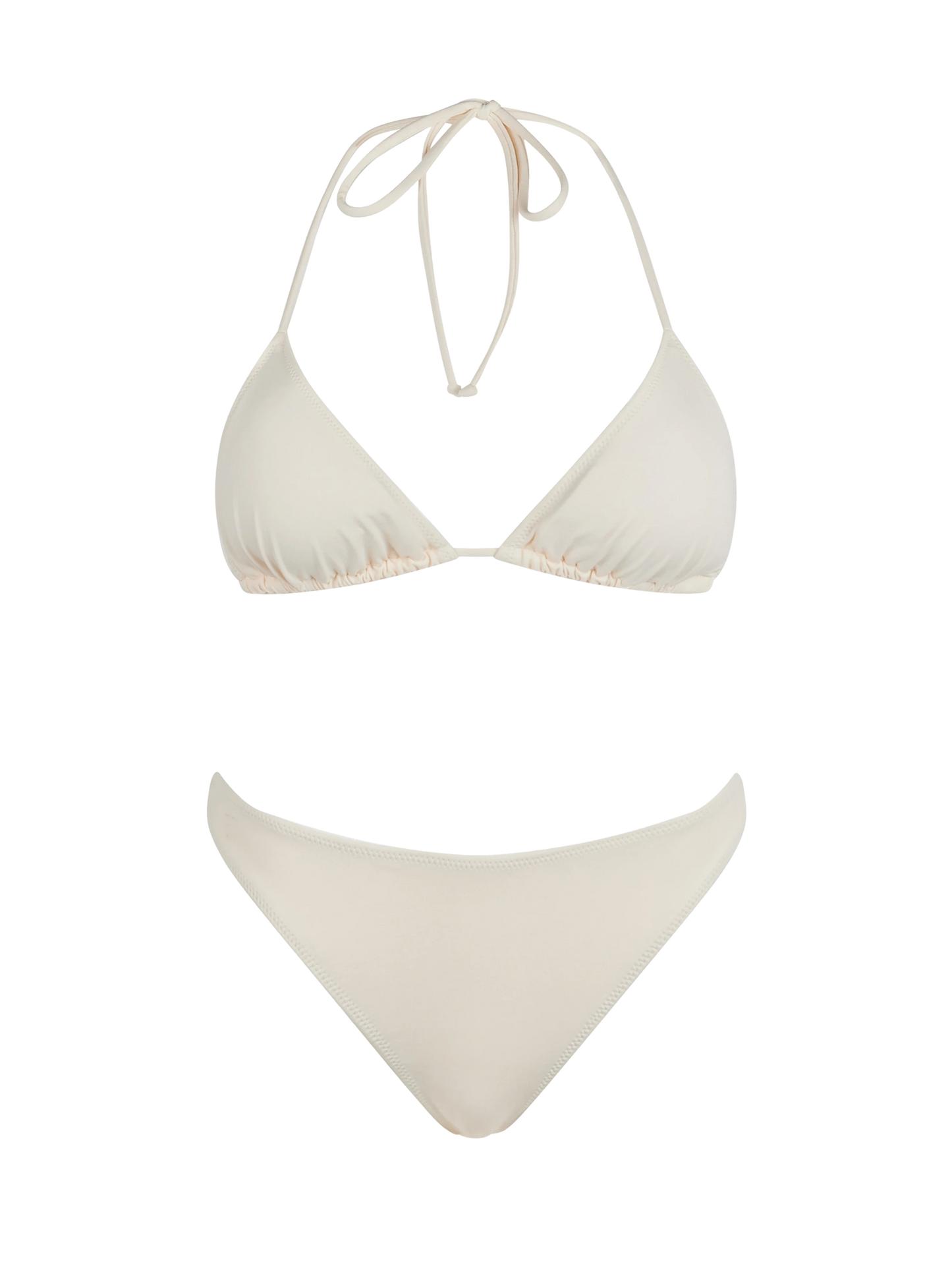 Woman cream triangle bikini Leah Naomi
