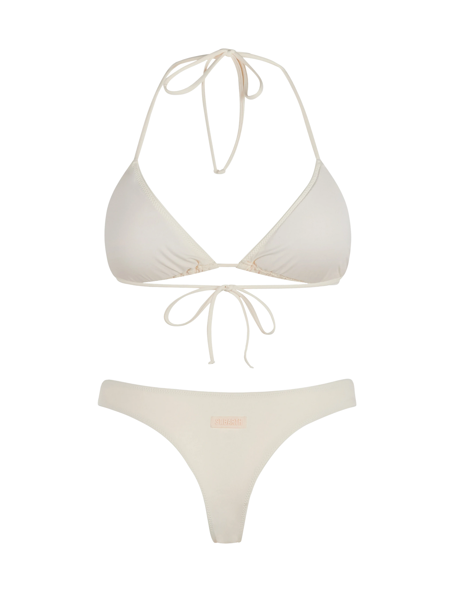 Woman cream triangle bikini Leah Naomi