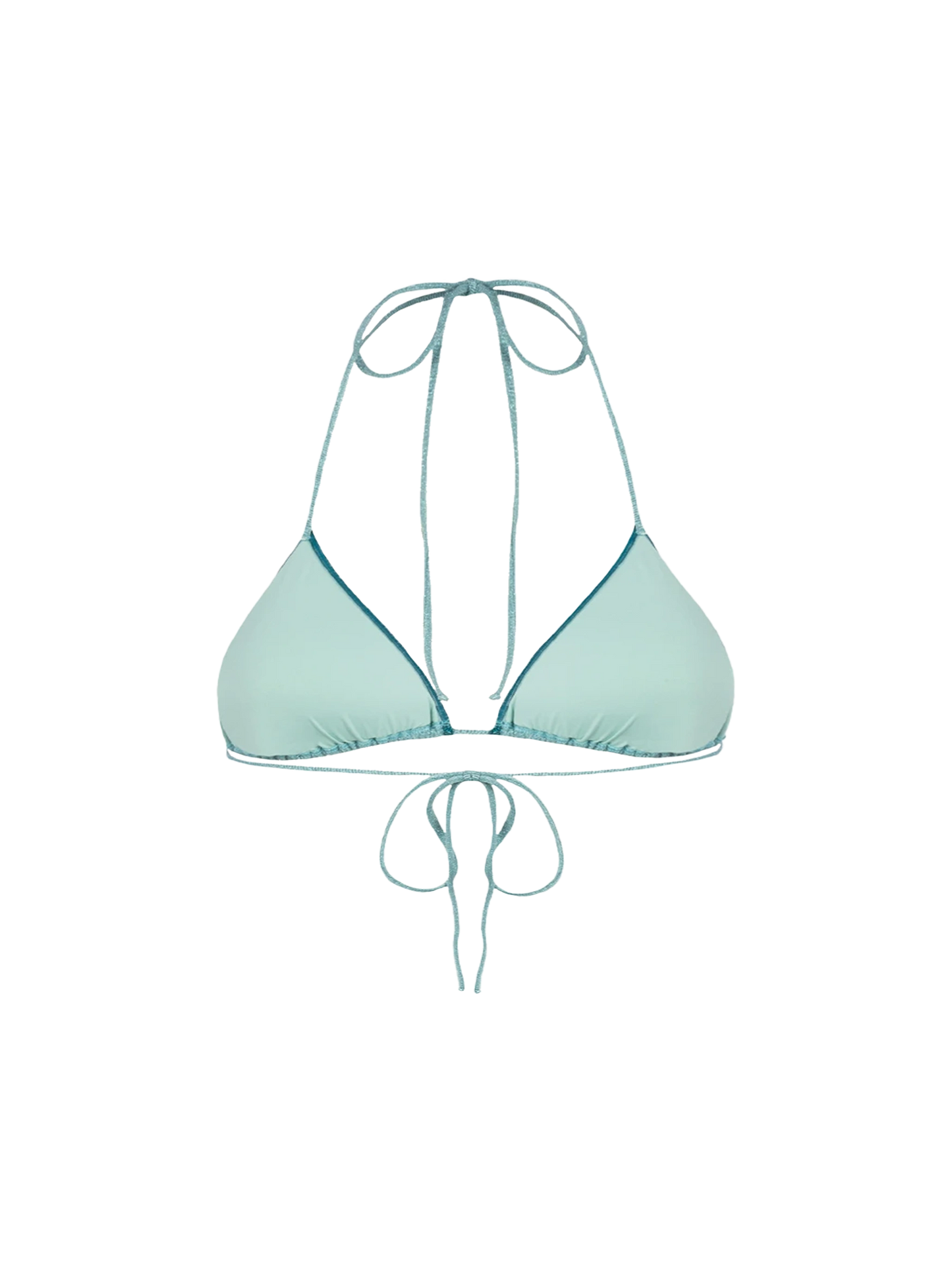 Woman water green lurex triangle top swimsuit Leah