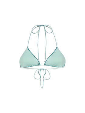 Woman water green lurex triangle top swimsuit Leah